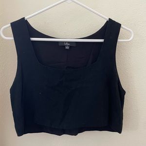 Lulus Boxy Black Linen Tank Top